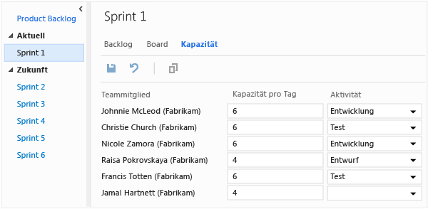 Stunden pro Tag und Aktivitätstyp festlegen