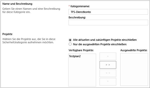 TFS-Dienstkontokategorie erstellen