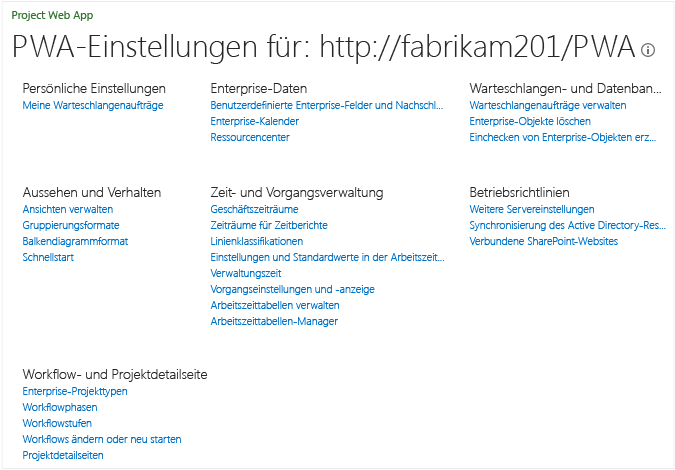 PWA-Einstellungen im SharePoint-Berechtigungsmodus