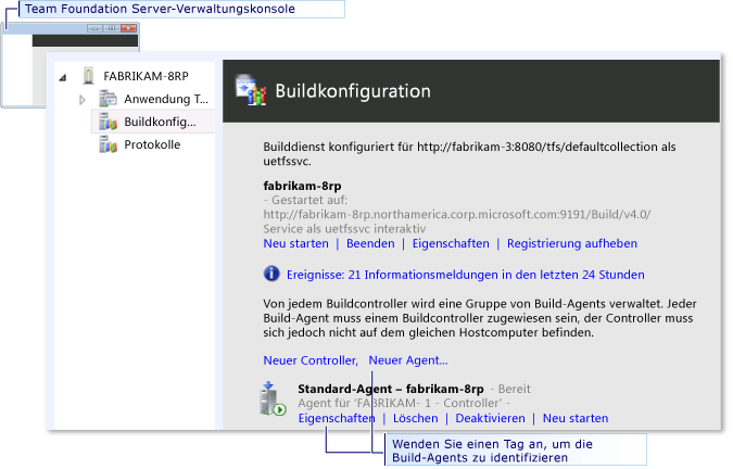 Buildserver-Verwaltungskonsole