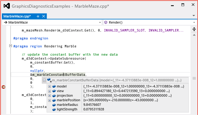 Der Code, der den Konstantenpuffer festlegt