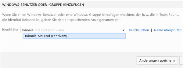 Kontoeingabefeld im Dialogfeld "Windows-Benutzer oder -Gruppe hinzufügen"