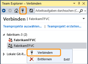 Connecting to a TFVC team project