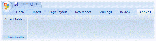 Abbildung 7: Registerkarte „Add-Ins“ in Excel 2007 mit zusätzlicher benutzerdefinierter Symbolleisten-Schaltfläche