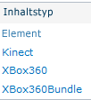 Binden von Inhaltstypen