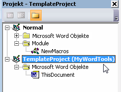 Projektexplorer des Visual Basic-Editors
