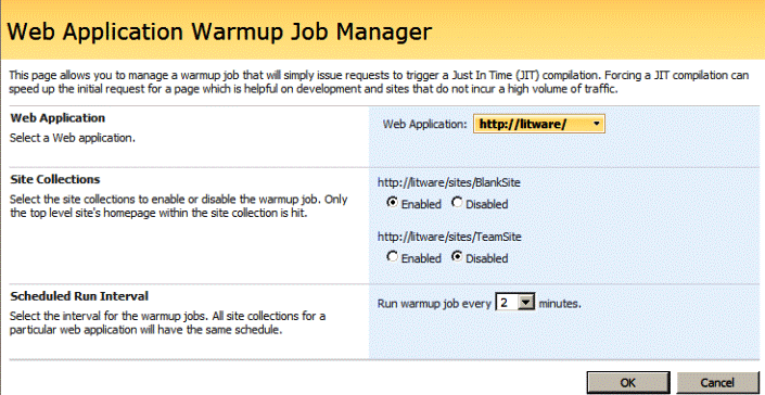 Web Application Warmup Job Manager
