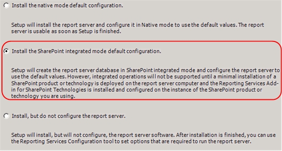 SQL Server 2008 R2-Setup - SSRS-Konfigurationsseite