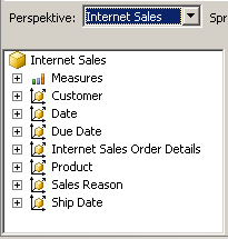Objekte für die Internet Sales-Perspektive