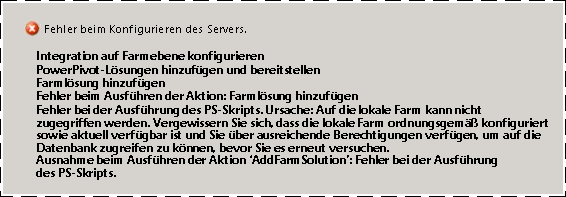 Fehler im Konfigurationstool