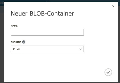 Erstellen eines neuen BLOB-Containers