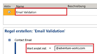 E-Mail-Überprüfungsregel