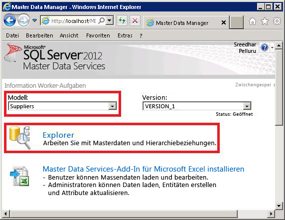Master Data Manager – Explorer (Schaltfläche)
