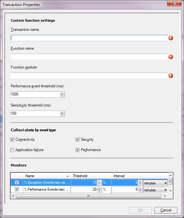 Funktion "Serverseitige Transaktionseigenschaften"