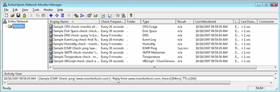 ActiveXperts Network Monitor umfasst Beispielüberprüfungen für den Einstieg 
