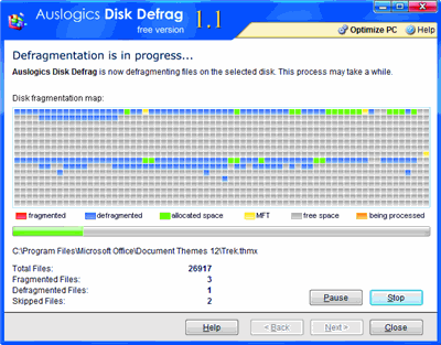 Disk Defrag ist leicht zu installieren und zu bedienen 