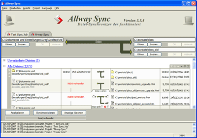 Synchronisieren von Dateien und Ordnern mit Allway Sync 