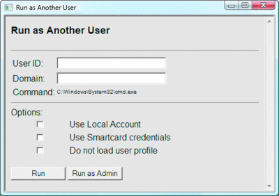 Abbildung 1 Tool für „Run as Another User“