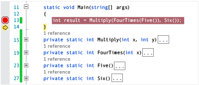 Eingebettete Methoden im Code-Editor