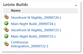 Letzte Builds-Webpart