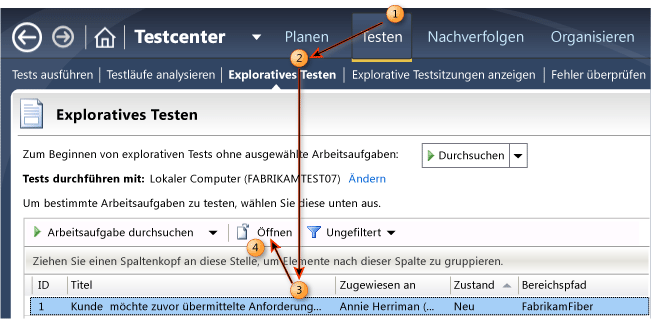 Microsoft Test Manager durchsuchen