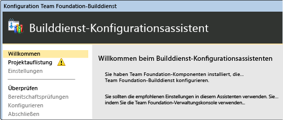 Builddienstkonfigurations-Assistent