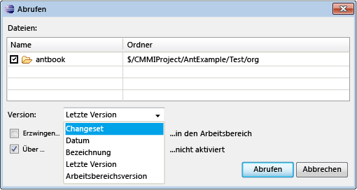 Changeset abrufen