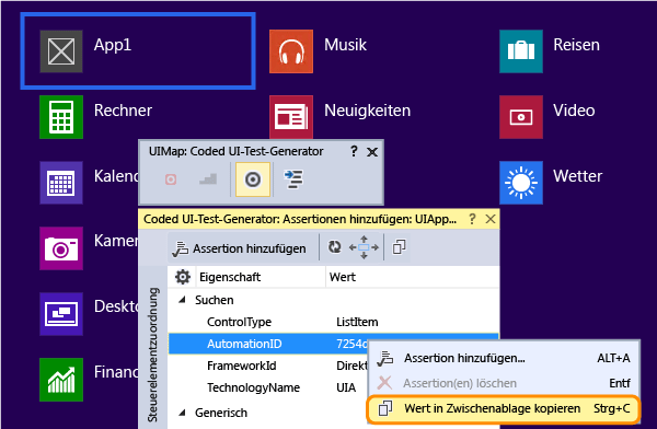 AutomationId in die Zwischenablage kopieren