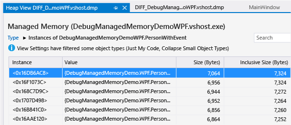 DBG_MMA_InstancesTable Instances table