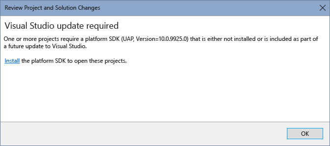 MissingSDKforUAP Retarget your app to use the correct SDK