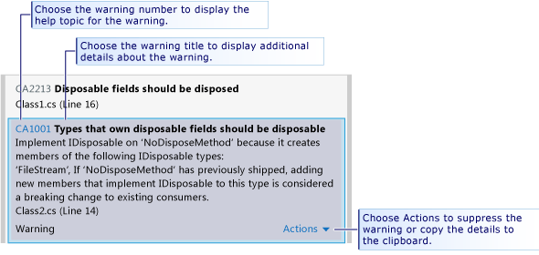 CA_Managed_Callouts Expanded code analysis warning