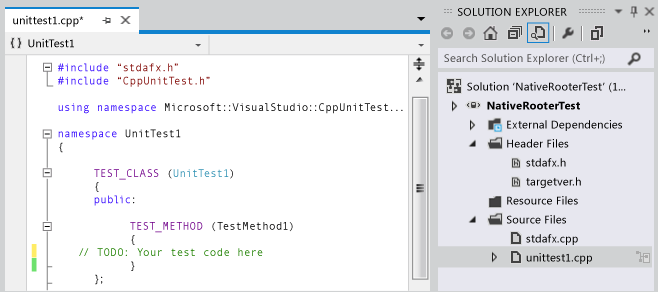 UteCpp2 Test project with TEST_CLASS and TEST_METHOD