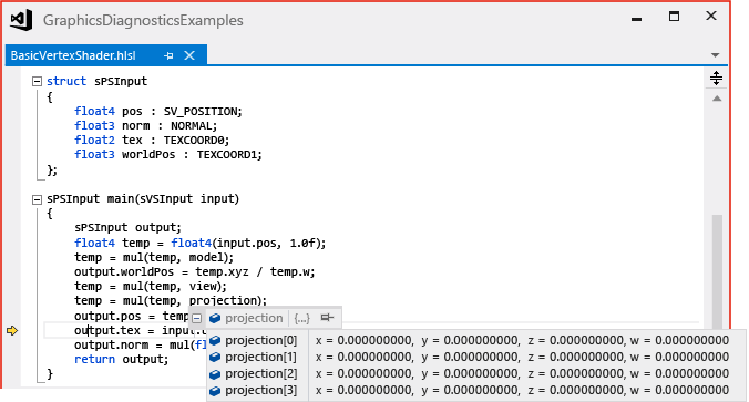 The projection matrix contains a bad transform