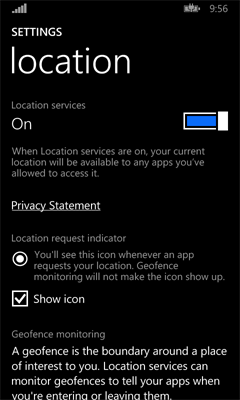Windows Phone-Standorteinstellungen