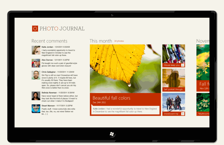 Die Windows Store-Fotojournal-App.