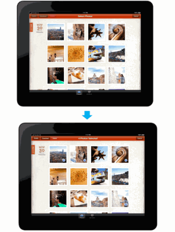 Löschen von Fotos in der iPad-App.