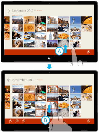 Löschen von Fotos in der Windows Store-App.