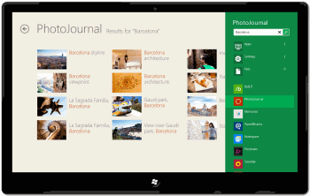 Der Vertrag für "Suche" in der Windows Store-App.
