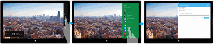 Der Workflow für die Freigabe in der Windows Store-App