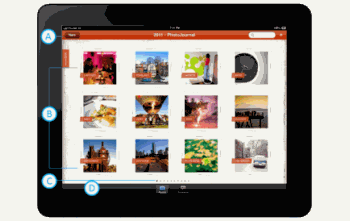 Benutzeroberflächenelemente in der iPad-App.