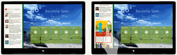 Die Windows Store-App bei schmaler Breite