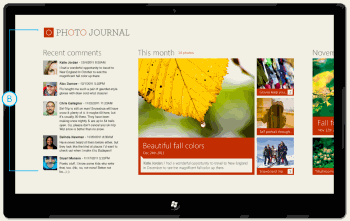 Benutzeroberflächenelemente in der Windows Store-App.