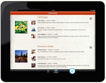 Kommentaransicht in der iPad-App.