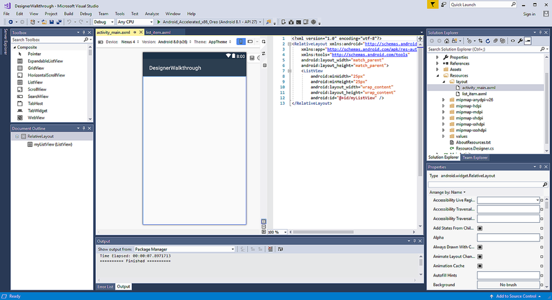 Designer Bildschirm in Visual Studio