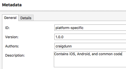 Eingeben der erforderlichen Metadaten