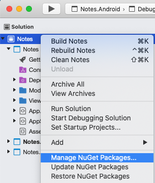 NuGet-Pakete verwalten