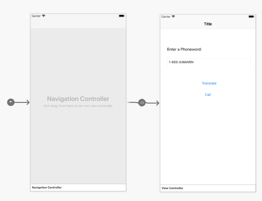 Der ViewController ist jetzt als Rootansichtscontroller des Navigationscontrollers festgelegt.