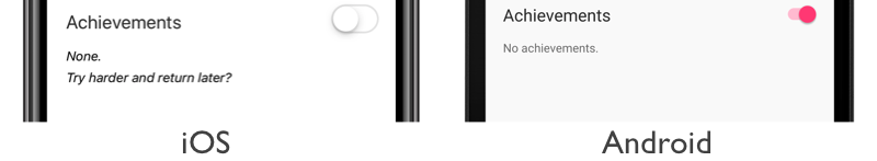 Bindungsfähiges Layout leere Ansicht Laufzeitauswahl Screenshot der auswahl leeren Ansicht zur Laufzeit unter iOS und Android