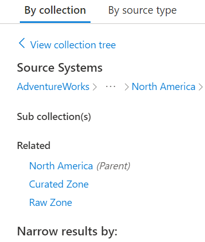 Screenshot: Navigieren zwischen Sammlungen