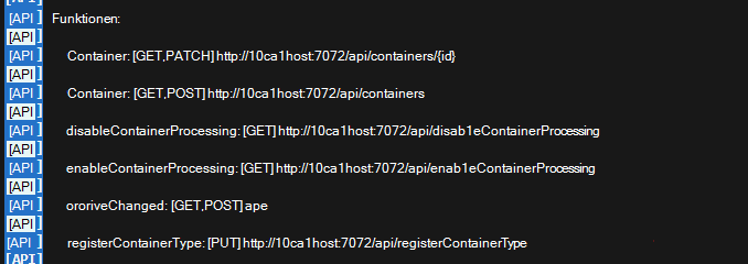 Funktions-API-Konsolenprotokolle